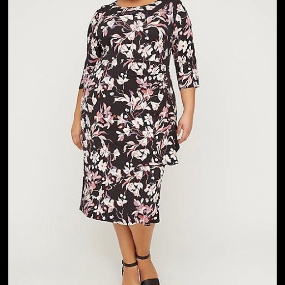 Catherines Dresses & Skirts - Catherine’s Midnight Floral Sheath Ruffle Dress